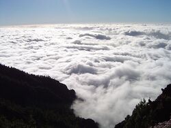 Mar de nubes en la Isla de Tenerife, visto desde unos 1800 metros de altitud.