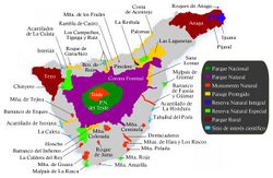 Mapa de clasificación de los espacios protegidos.