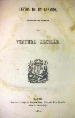 Portada de Cantos de un canario: colección de poesías. Madrid, 1854