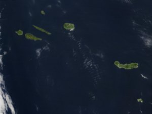 Imagen de satélite de las islas Azores