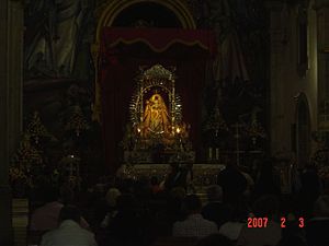 Virgen de Candelaria, en su trono procesional.JPG