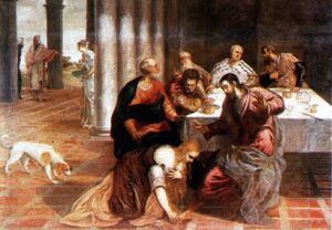 Christus im Hause des Pharisäers Jacopo Tintoretto.jpg