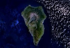Imagen satélite de la isla de La Palma
