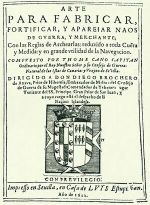 Cano Arte para fabricar, fortificar y aparejar naos de guerra y merchante 1611 portada ed1993.jpg