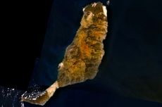 Fotografía de satélite de Fuerteventura donde se aprecia la proximidad de la costa africana