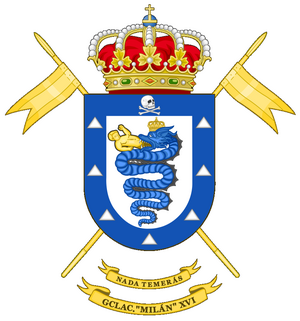 Coat of Arms of the 16th Light Armored Cavalry Group Milán.png