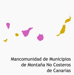 Distribución geográfica de la Mancomunidad de Municipios de Montaña No Costeros de Canarias
