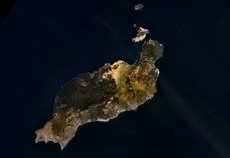 Fotografía de satélite de Lanzarote